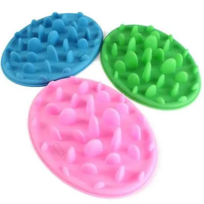 S 24.5*18*3cm pink Portable pet silicone slow food bowl, anti-choking licking plate for cats and dogs AZ19576