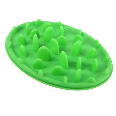 S 24.5*18*3cm pink Portable pet silicone slow food bowl, anti-choking licking plate for cats and dogs AZ19576