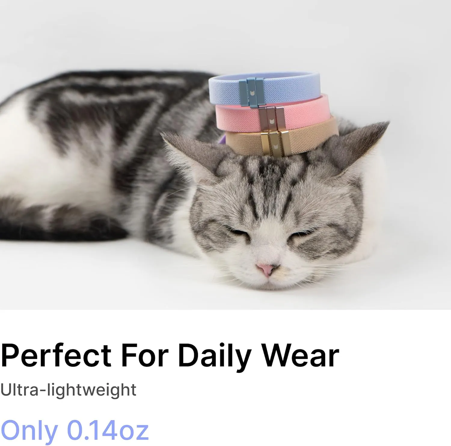 Safety Cat Collar - U.S. IDA Gold Awarding Design, Stretch Elastic Quick Release, Non Breakaway - Light Weight for Kitten, Neck Fit 5.9'-11.8' for All Small Large Cat,S(Blush Pink)