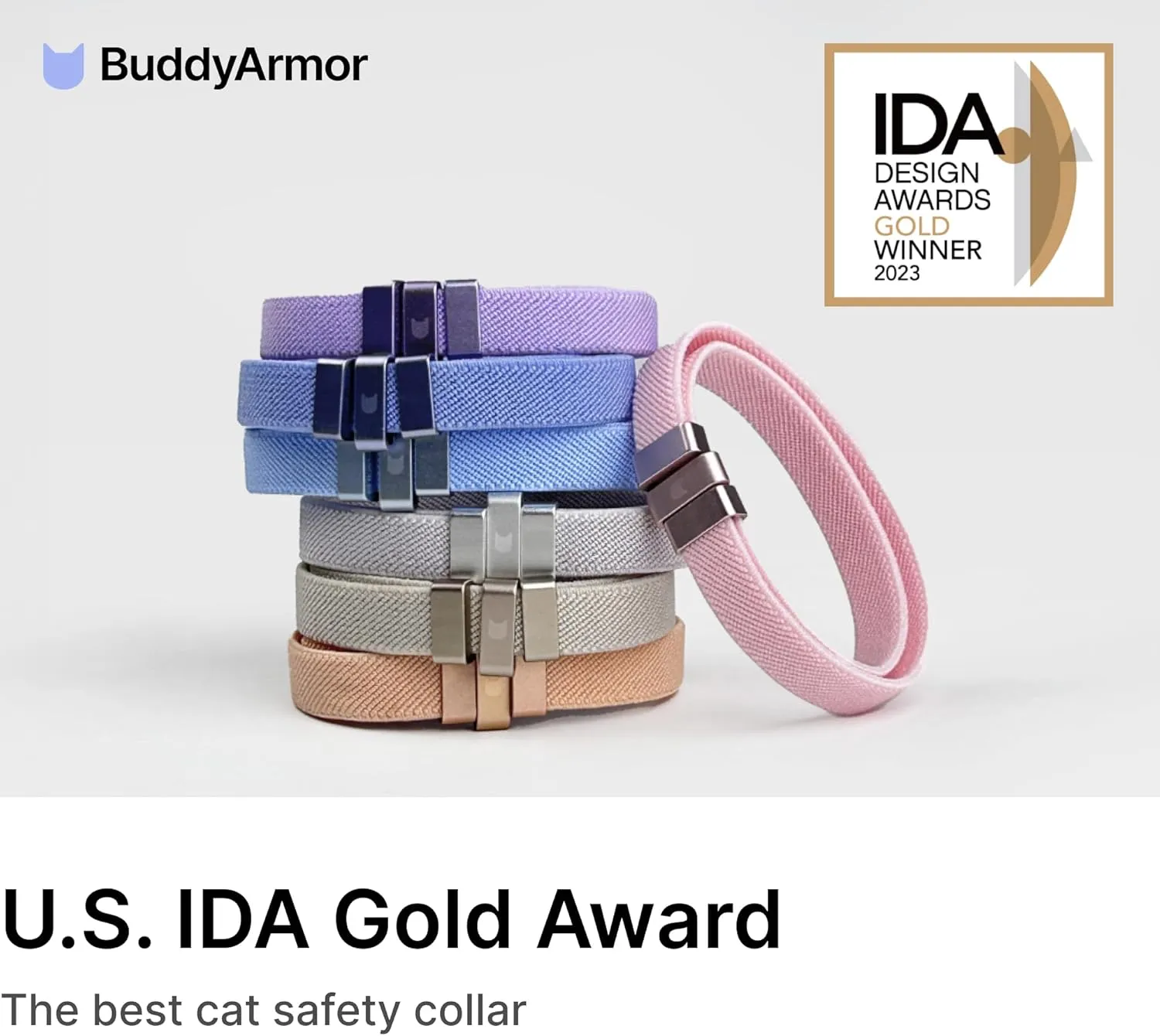 Safety Cat Collar - U.S. IDA Gold Awarding Design, Stretch Elastic Quick Release, Non Breakaway - Light Weight for Kitten, Neck Fit 5.9'-11.8' for All Small Large Cat,S(Blush Pink)