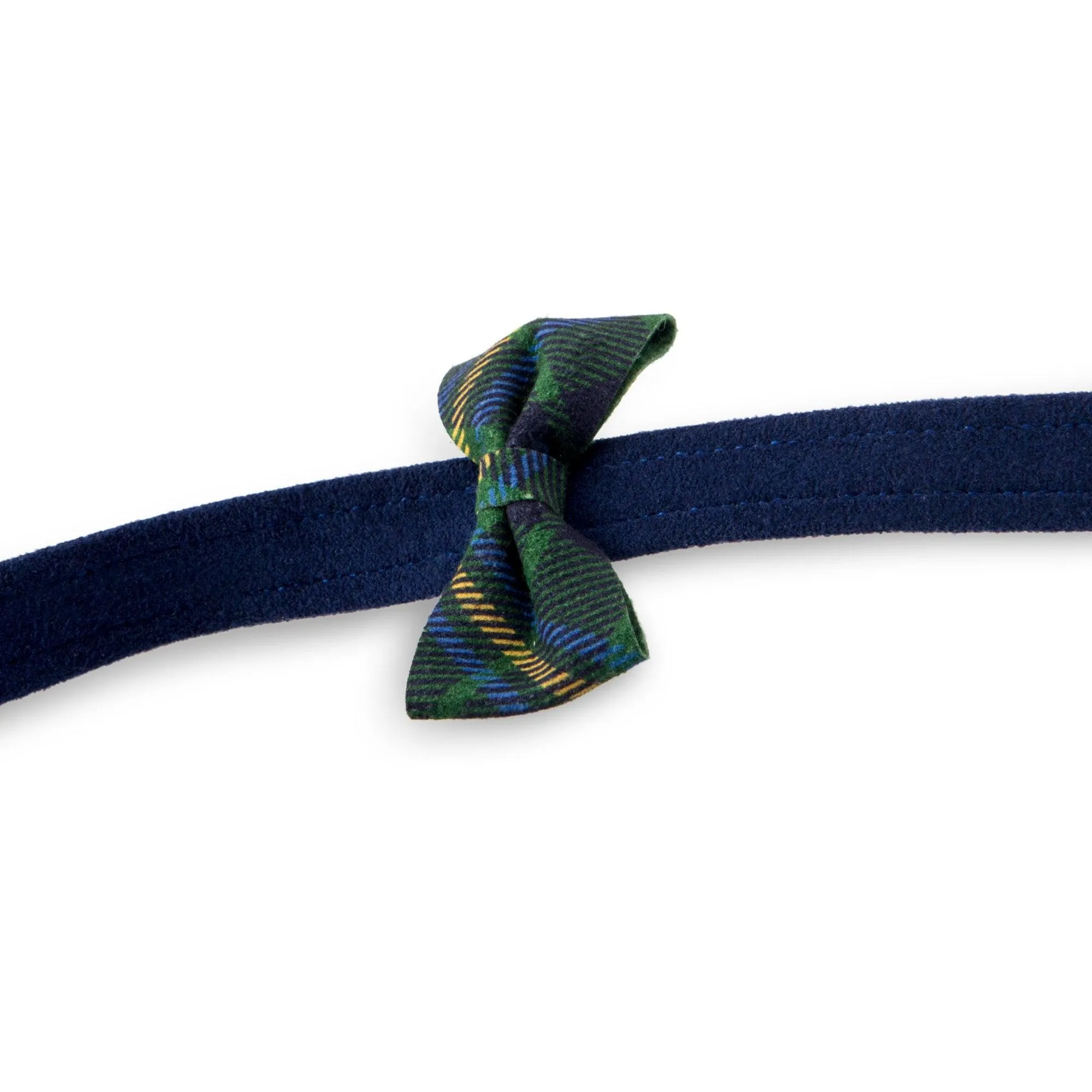 Scotty Leash Forest Plaid Bow Tie