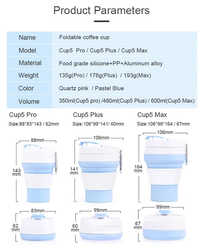 Silicone Coffee Mug | Collapsible Camping Cup