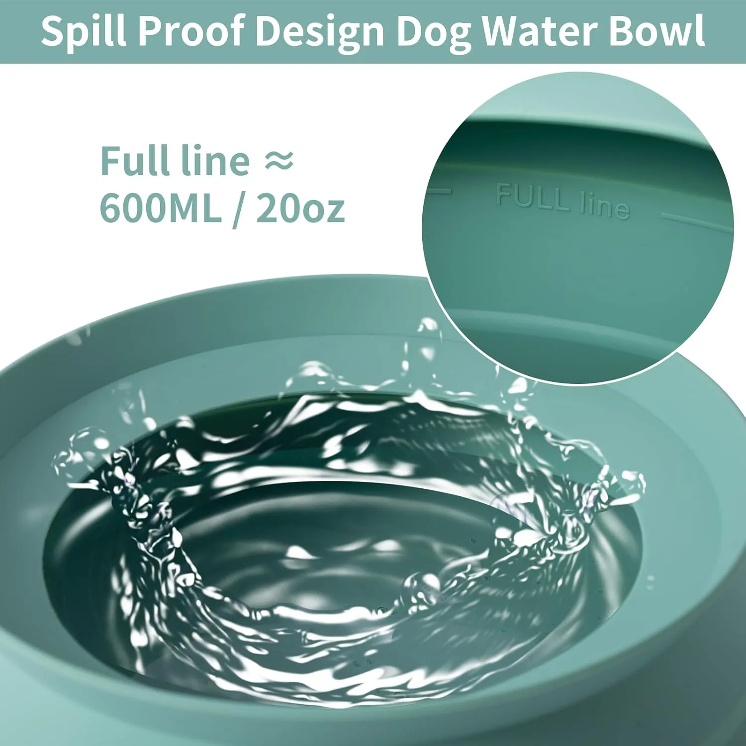 SLSON Spill Proof Dog Water Bowl for Cars,Collapsible No Splash Dog Travel Bowls Integrated Molding Portable Pet Bowl for Vehicle Road Trip Truck,RV,SUV,Boat Accessories (Morandi Green)