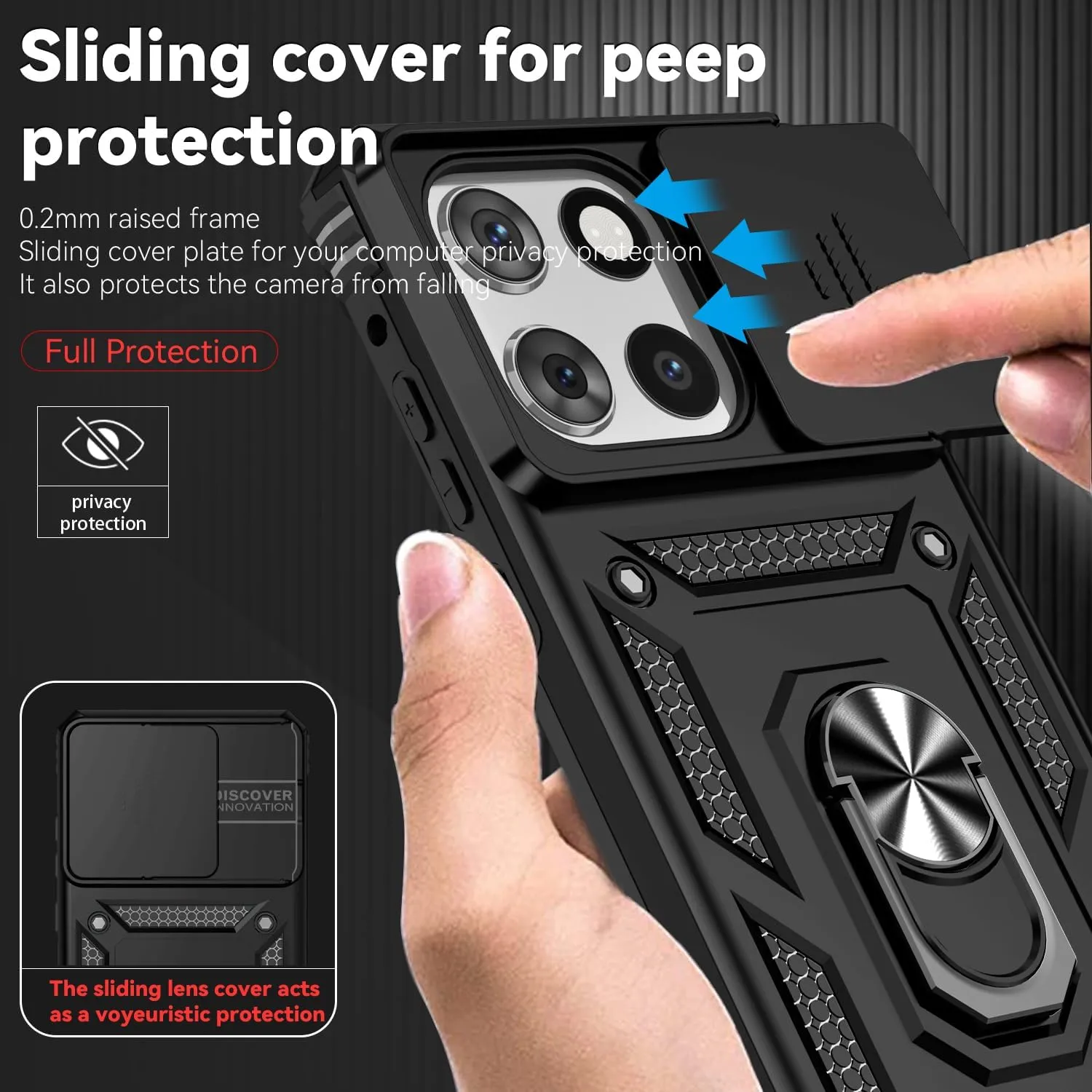 SMKY for Moto G Stylus 5G 2025 Case,with Screen Protectors and Camera Cover,16ft.Drop Tested Cover with Magnetic Kickstand Protective Case for Moto G Stylus 5G 2025, Black