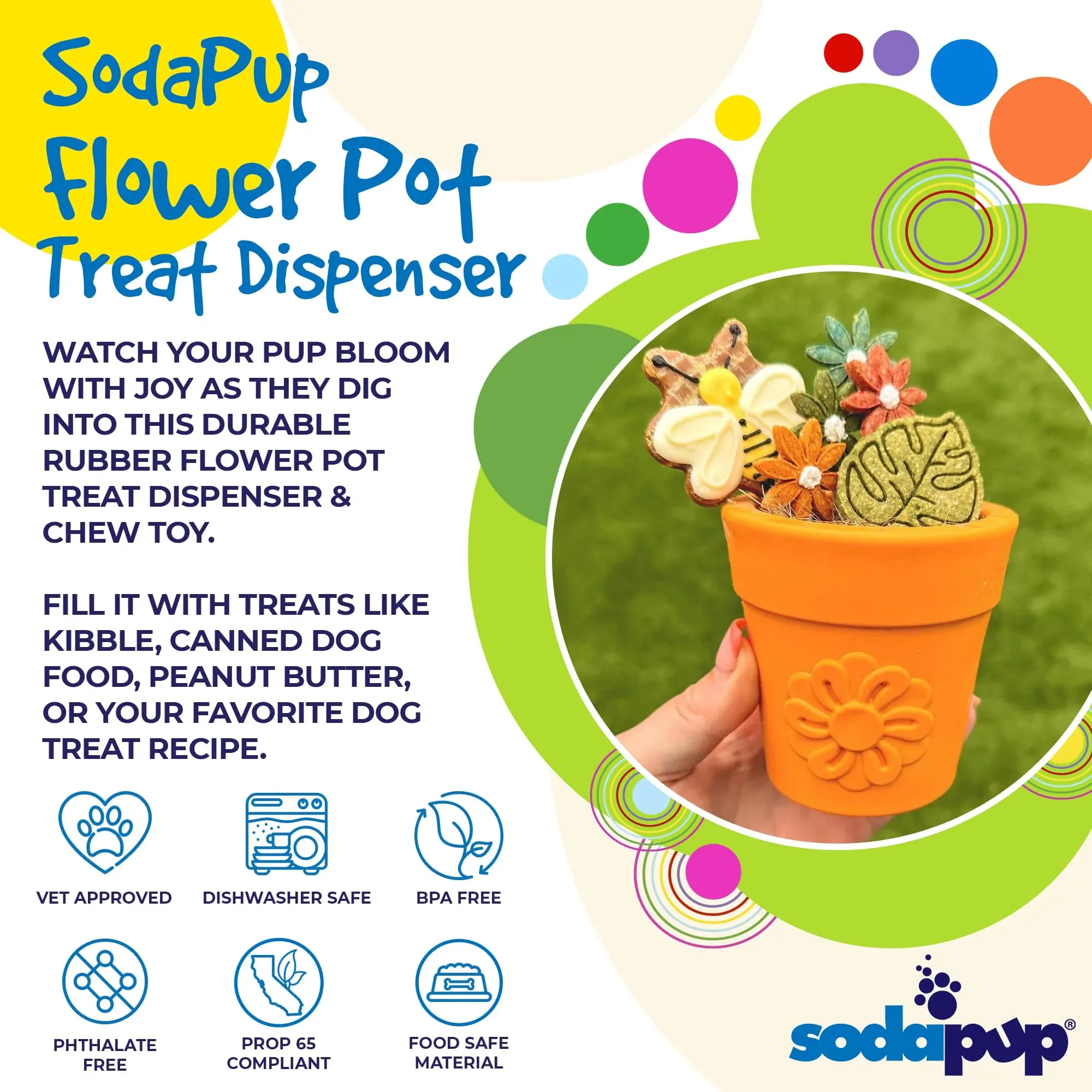 Sodapup Flower Pot Durable Treat Dispenser