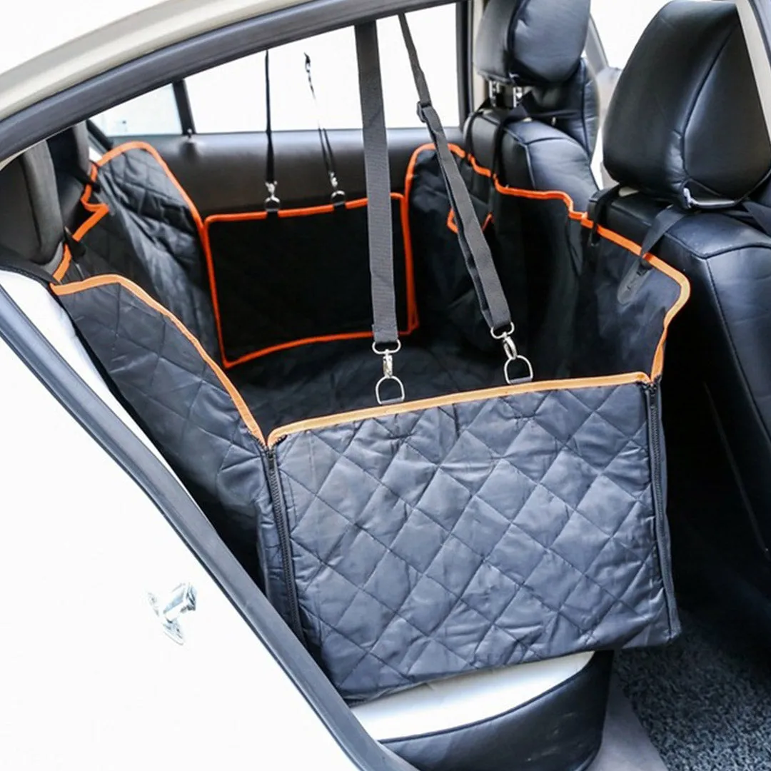 SOGA 2X 600D Oxford Cloth Waterproof Dog Car Cover Back Seat Protector Hammock Pet Mat Black