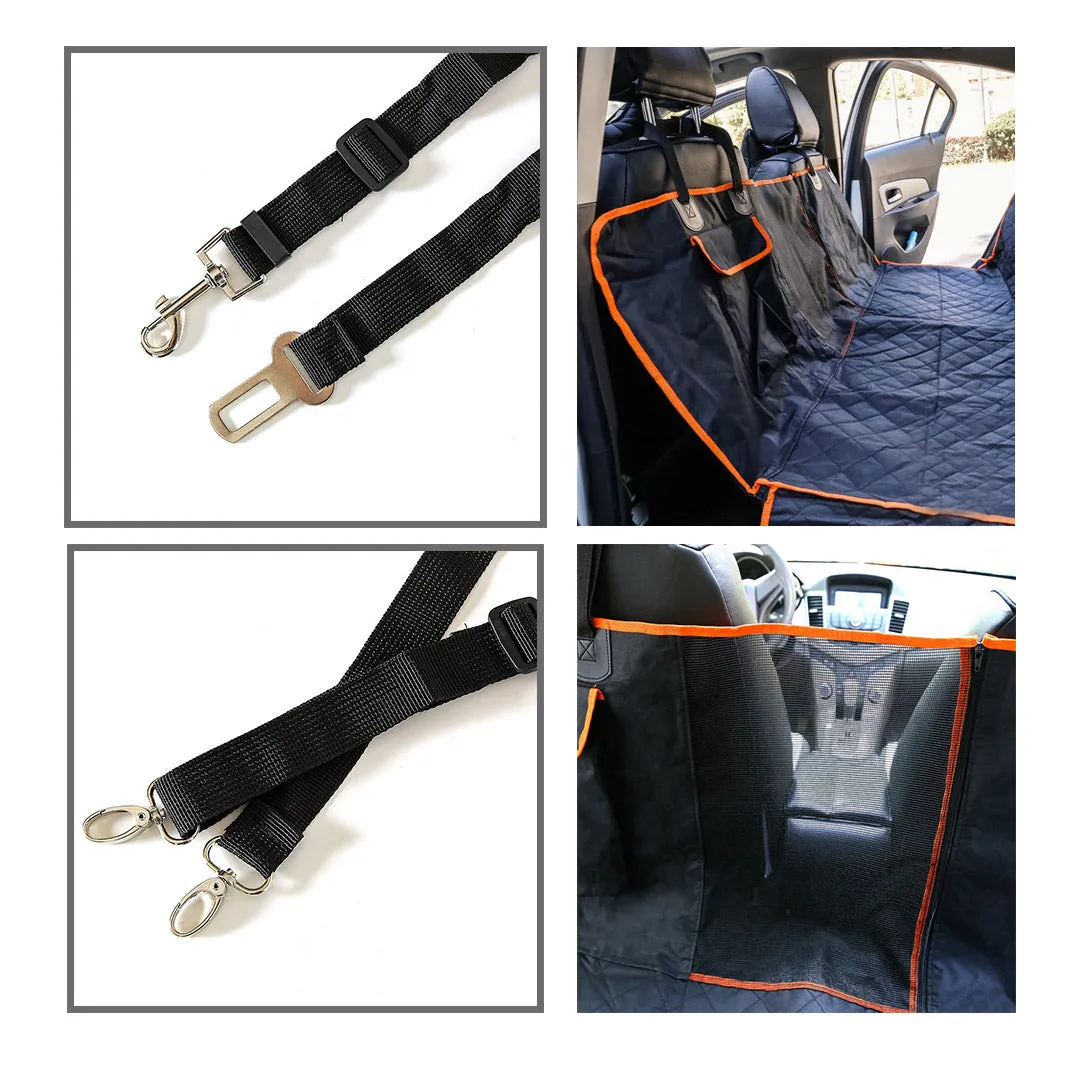 SOGA 2X 600D Oxford Cloth Waterproof Dog Car Cover Back Seat Protector Hammock Pet Mat Black