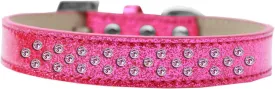 Sprinkles Ice Cream Dog Collar Light Pink Crystals Size 18 Pink
