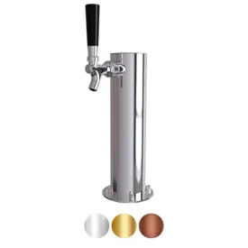 Stainless Steel Cylinder Beer Tower - Single Tap (Air Chilled)