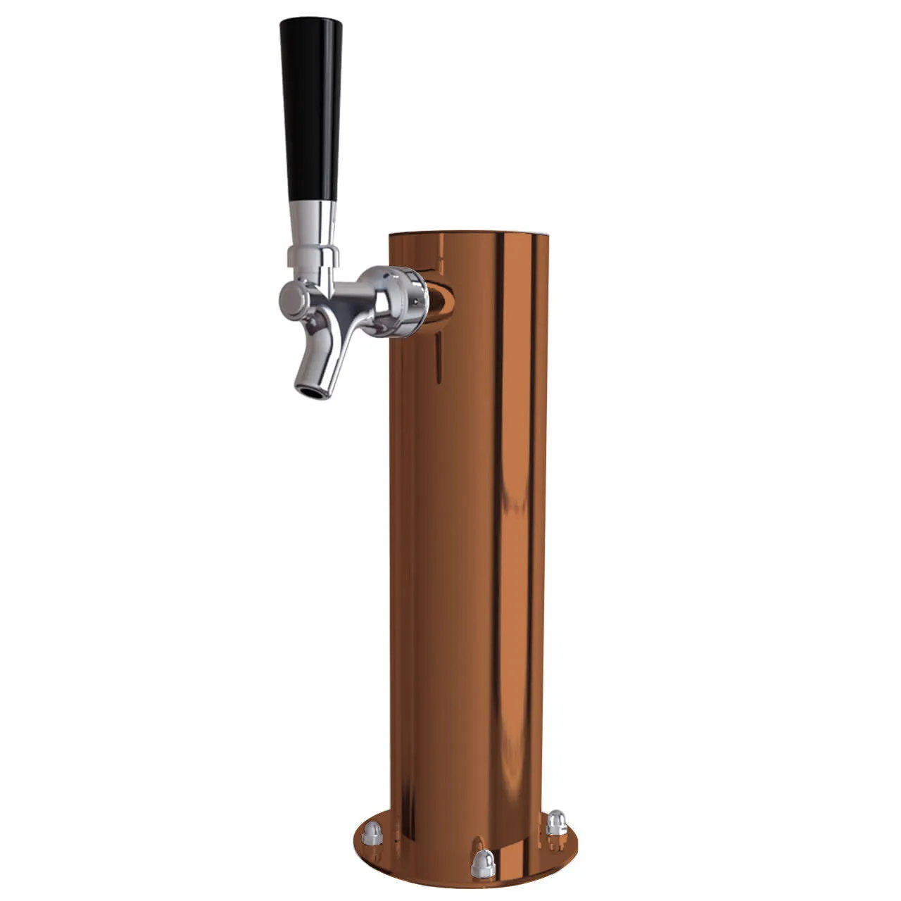 Stainless Steel Cylinder Beer Tower - Single Tap (Air Chilled)