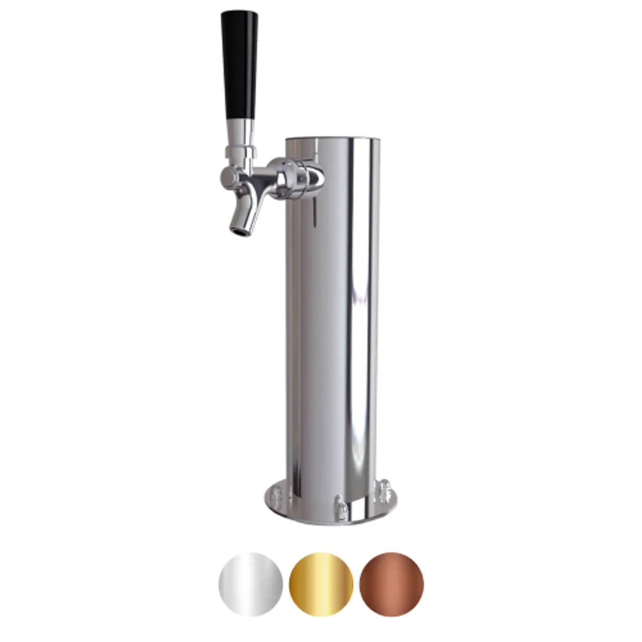 Stainless Steel Cylinder Beer Tower - Single Tap (Air Chilled)