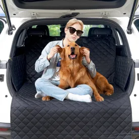 SUV Cargo Liner for Dog Car Seat Cover for Pets Waterproof Cargo Cover Dog Seat Mat for SUVs Sedans Vans with Bumper Flap Protector, Non-Slip, Black
