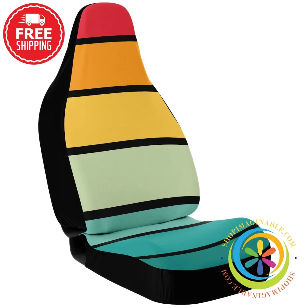 Thick Striped On Black Car Seat Covers