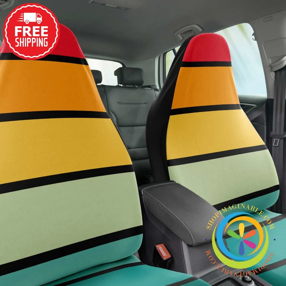 Thick Striped On Black Car Seat Covers