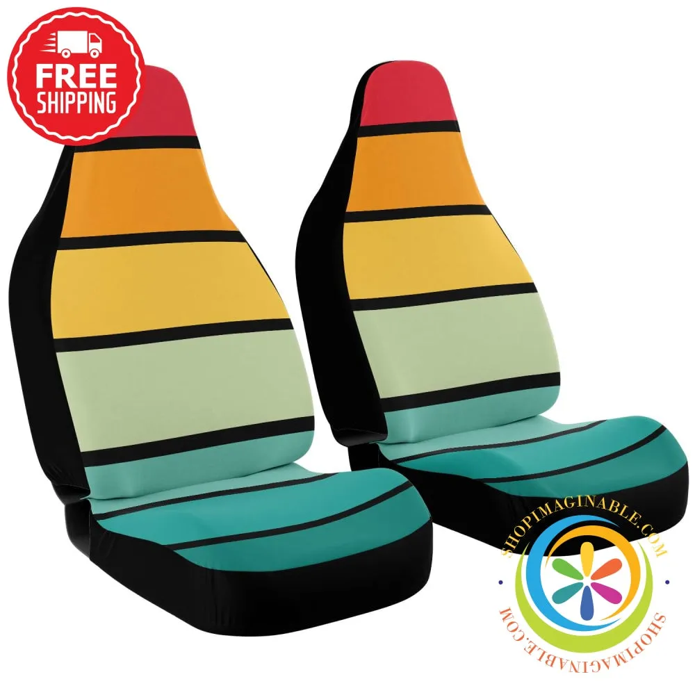 Thick Striped On Black Car Seat Covers