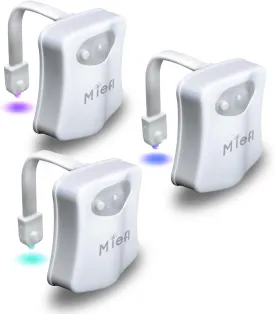 Toilet Light Motion Sensor Activated 16 Colors Changing, 3 Pack LED Toilet Seat Lights Inside Glow Bowl, Smart Disco Potty Night Light for Bathroom, Cool Funny Ideal Gifts for Boy Girl Men Women