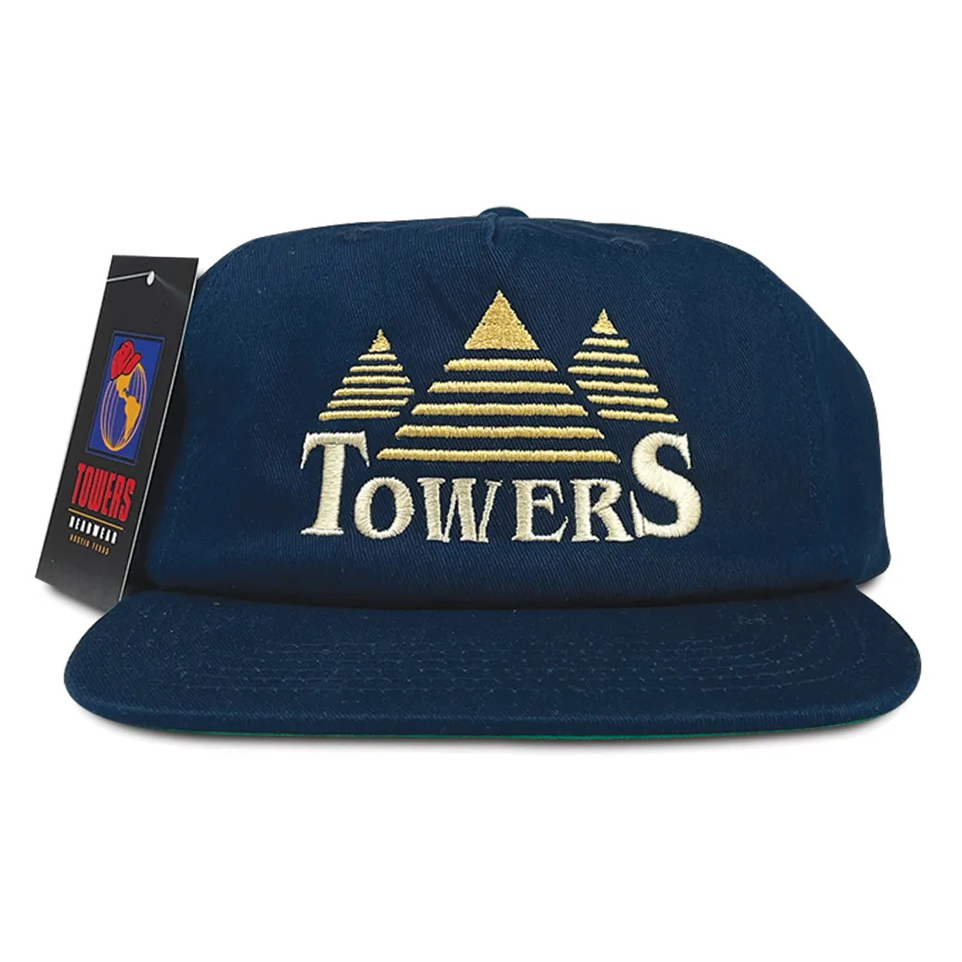 Towers Pyramids Snapback Hat- Navy
