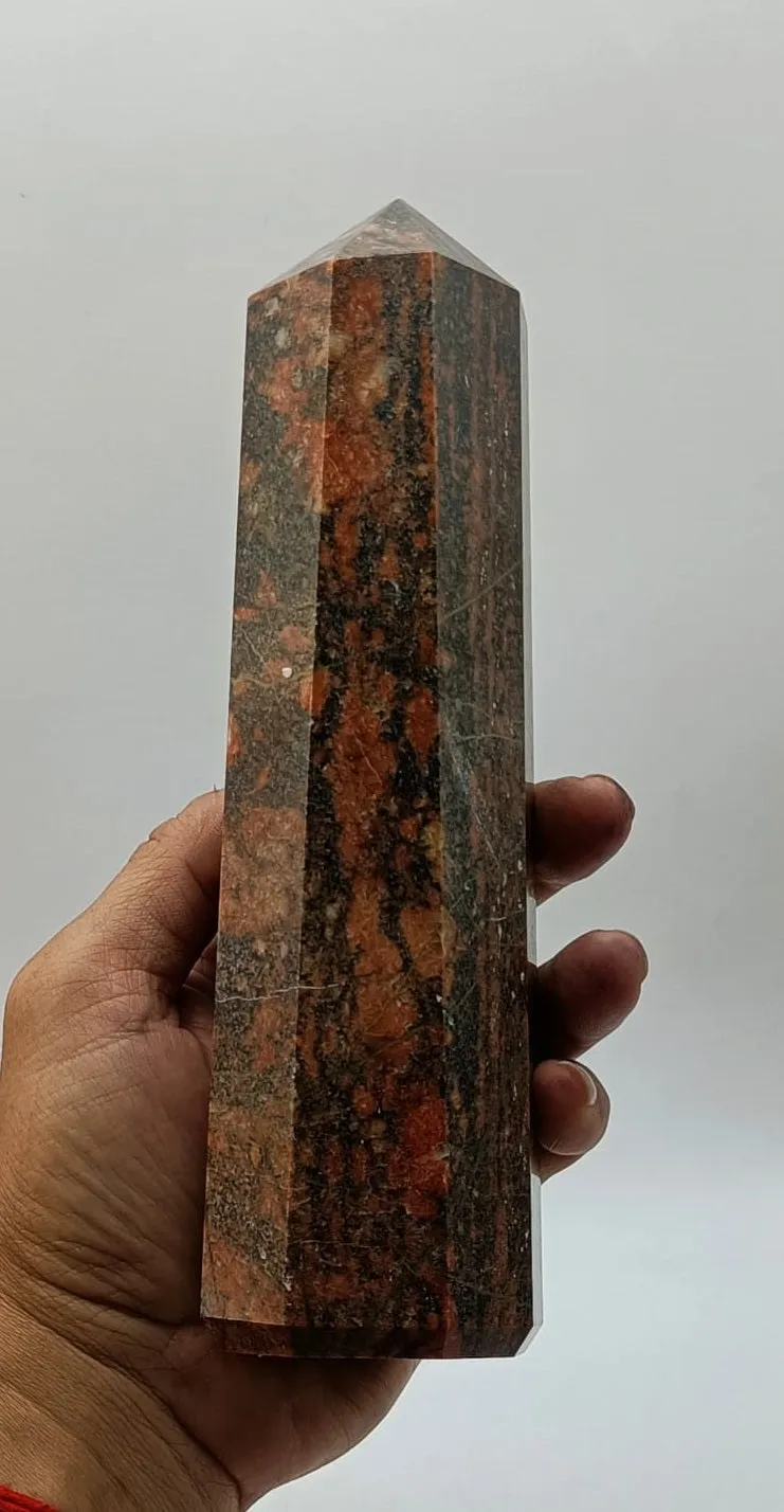 Unakite Obelisk 215mm x 63mm 1548g