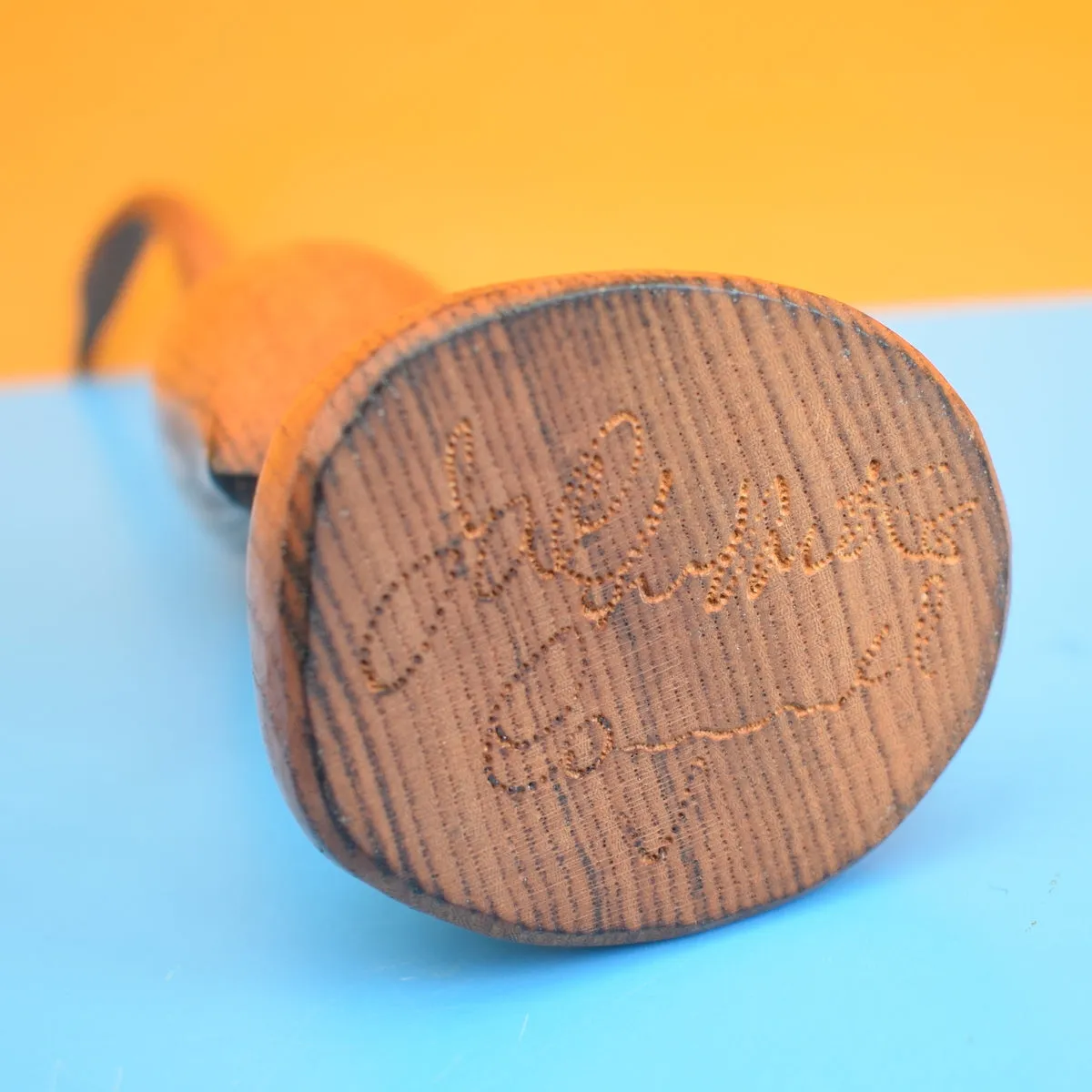Vintage 1960s Carved Wooden Bird - Signed