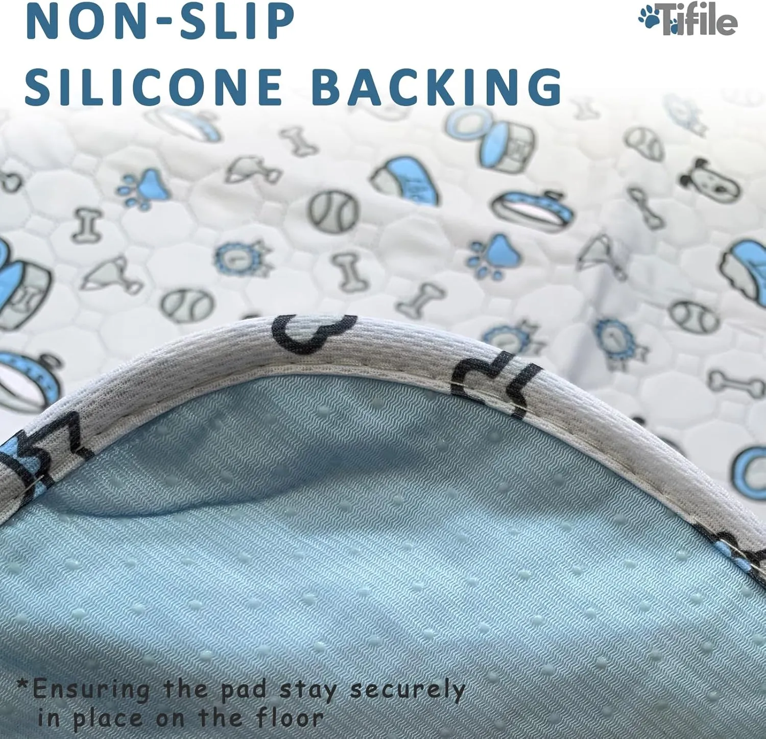 Washable Pee Pads for Dogs, 2 Pack Reusable Puppy Pads, Absorbent Whelping With Bone Print, Non-Slip Waterproof Pet Training for Couch, Crate, Potty Training - 48x48in