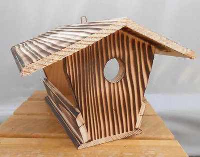 Wood Birds House Feeder Garden Yard Hanging Birdhouse Bird Table Robust Handmade