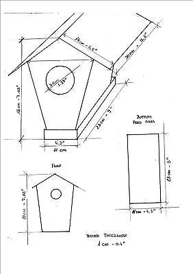 Wood Birds House Feeder Garden Yard Hanging Birdhouse Bird Table Robust Handmade
