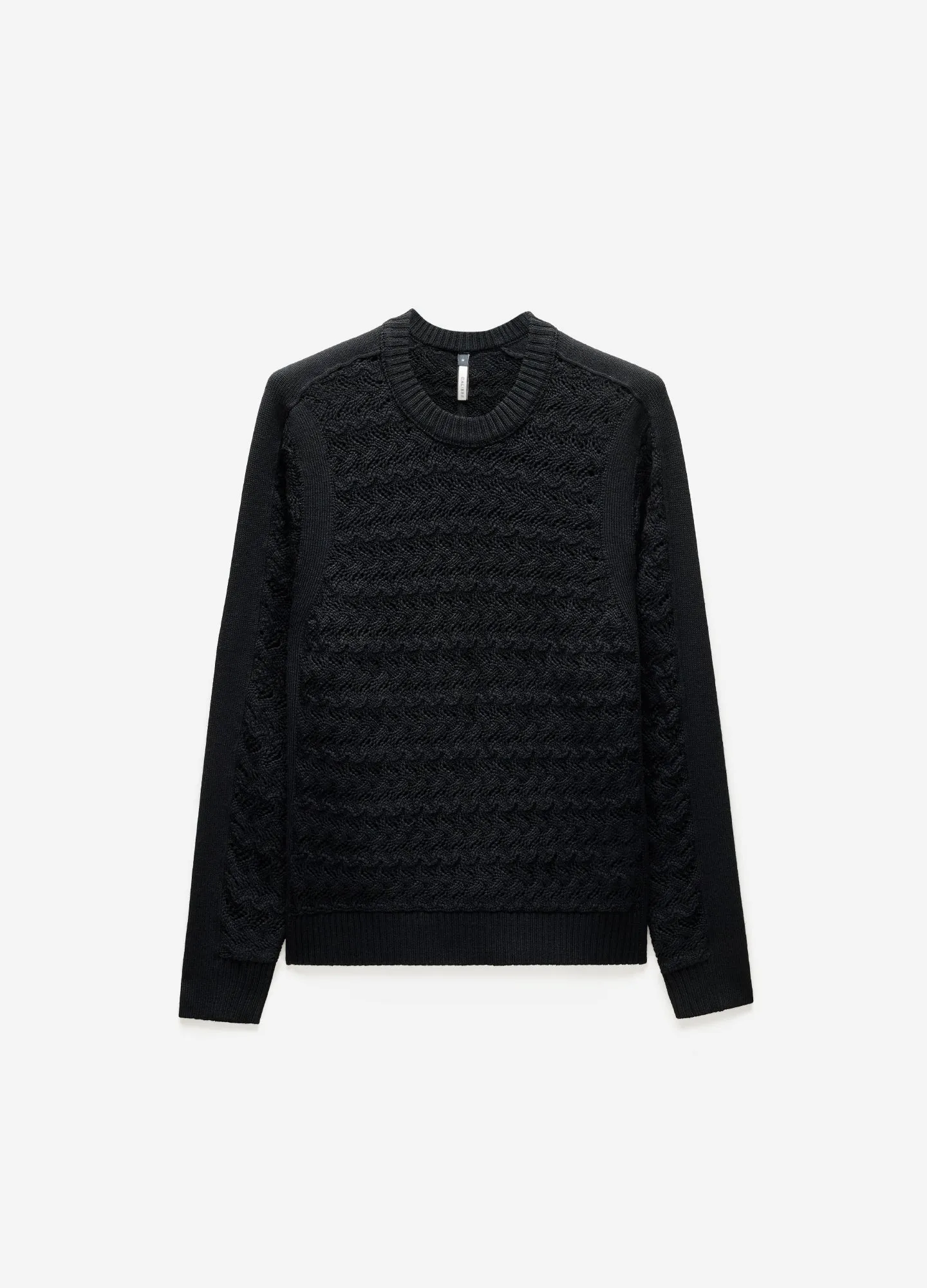 Wool Lace Cable Sweater Black